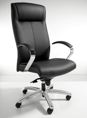 Directiestoel Zwart leatherlook