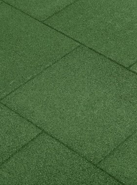 VidaXL Valtegels 6 st 50x50x3 cm rubber groen
