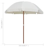 vidaXL Parasol met stalen paal 240 cm zandkleurig