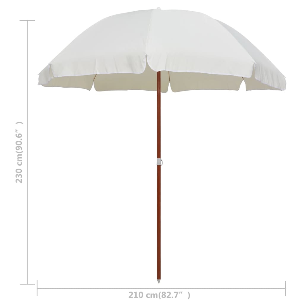 vidaXL Parasol met stalen paal 240 cm zandkleurig