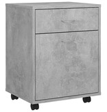 VidaXL Kast verrijdbaar 45x38x54 cm spaanplaat betongrijs