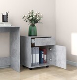 VidaXL Kast verrijdbaar 45x38x54 cm spaanplaat betongrijs