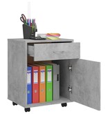 VidaXL Kast verrijdbaar 45x38x54 cm spaanplaat betongrijs