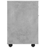 VidaXL Kast verrijdbaar 45x38x54 cm spaanplaat betongrijs