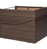 vidaXL Ligbed met kussen poly rattan bruin