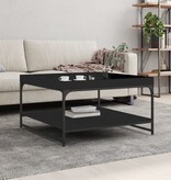 VidaXL Salontafel 80x80x45 cm bewerkt hout en ijzer zwart