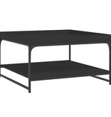 VidaXL Salontafel 80x80x45 cm bewerkt hout en ijzer zwart