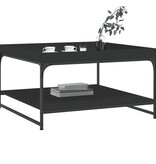 VidaXL Salontafel 80x80x45 cm bewerkt hout en ijzer zwart