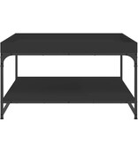 VidaXL Salontafel 80x80x45 cm bewerkt hout en ijzer zwart