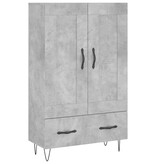 VidaXL Hoge kast 69,5x31x115 cm bewerkt hout betongrijs