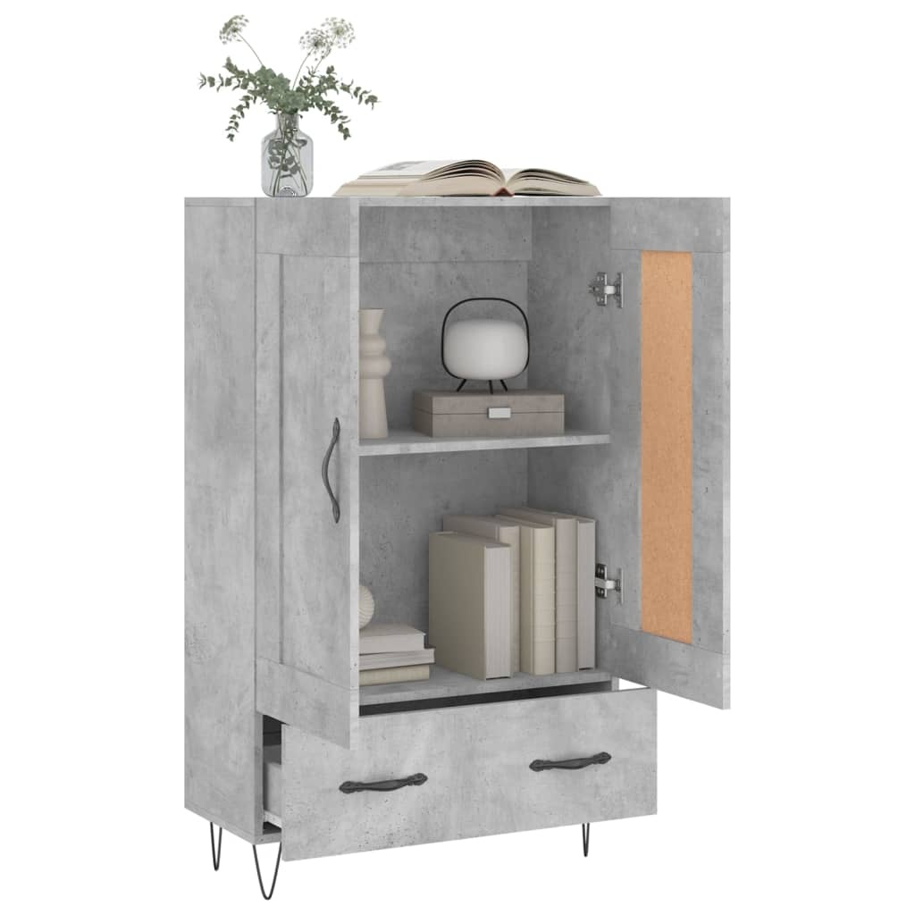 VidaXL Hoge kast 69,5x31x115 cm bewerkt hout betongrijs