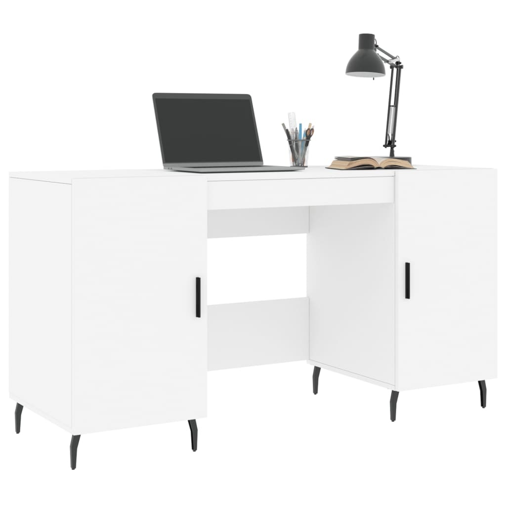 VidaXL Bureau 140x50x75 cm bewerkt hout wit
