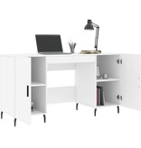 VidaXL Bureau 140x50x75 cm bewerkt hout wit