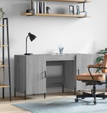 VidaXL Bureau 140x50x75 cm bewerkt hout grijs sonoma eikenkleurig
