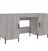 VidaXL Bureau 140x50x75 cm bewerkt hout grijs sonoma eikenkleurig