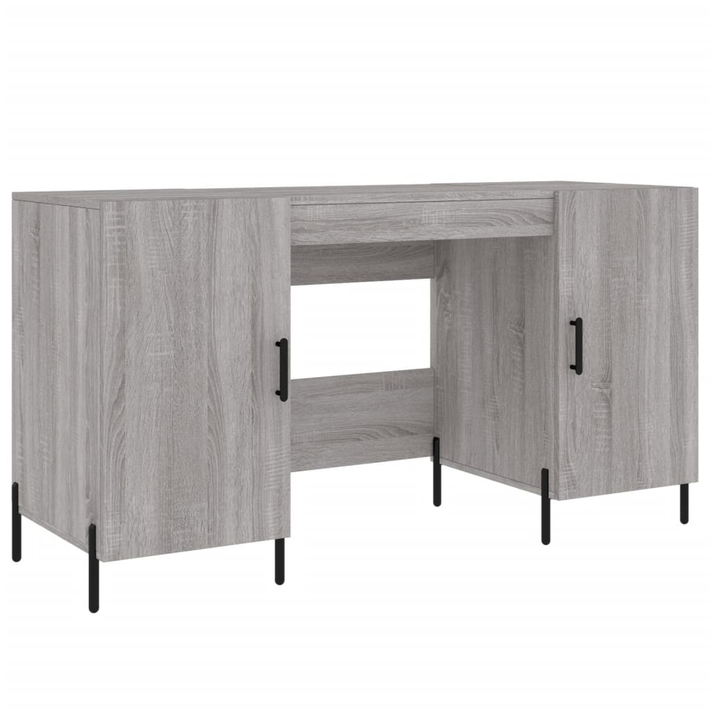 VidaXL Bureau 140x50x75 cm bewerkt hout grijs sonoma eikenkleurig