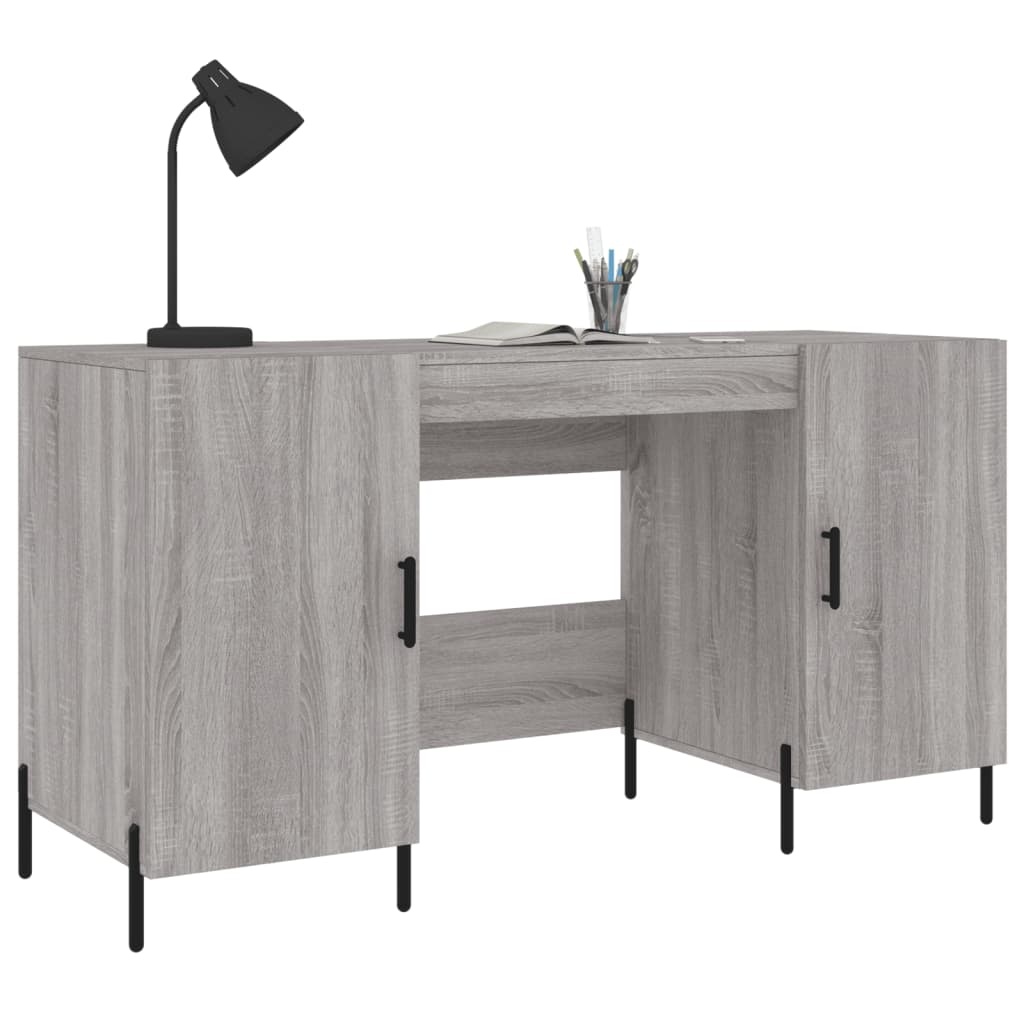 VidaXL Bureau 140x50x75 cm bewerkt hout grijs sonoma eikenkleurig