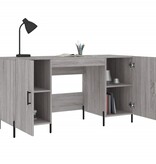 VidaXL Bureau 140x50x75 cm bewerkt hout grijs sonoma eikenkleurig
