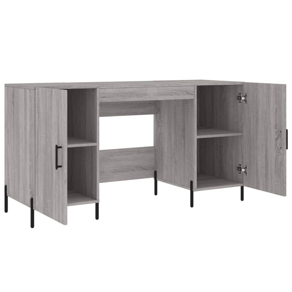 VidaXL Bureau 140x50x75 cm bewerkt hout grijs sonoma eikenkleurig