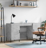 VidaXL Bureau 140x50x75 cm bewerkt hout betongrijs