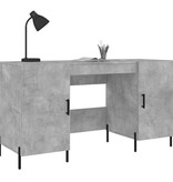 VidaXL Bureau 140x50x75 cm bewerkt hout betongrijs