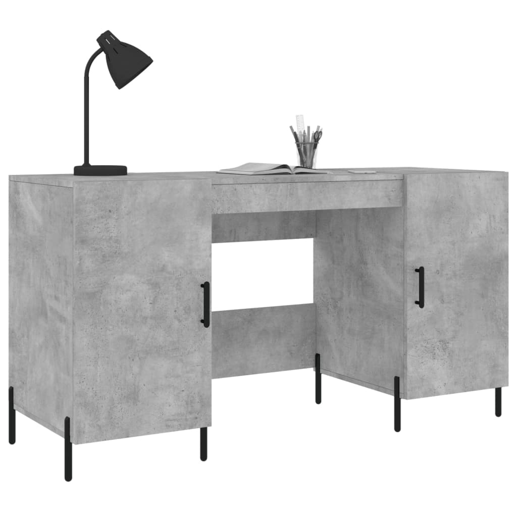 VidaXL Bureau 140x50x75 cm bewerkt hout betongrijs