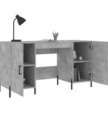 VidaXL Bureau 140x50x75 cm bewerkt hout betongrijs