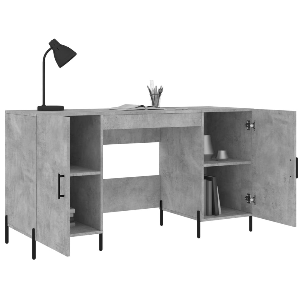 VidaXL Bureau 140x50x75 cm bewerkt hout betongrijs