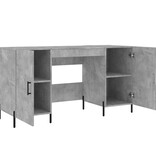VidaXL Bureau 140x50x75 cm bewerkt hout betongrijs