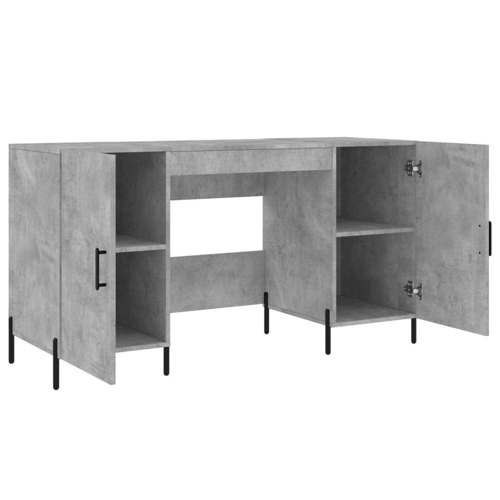 VidaXL Bureau 140x50x75 cm bewerkt hout betongrijs