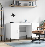 VidaXL Bureau 140x50x75 cm bewerkt hout hoogglans wit