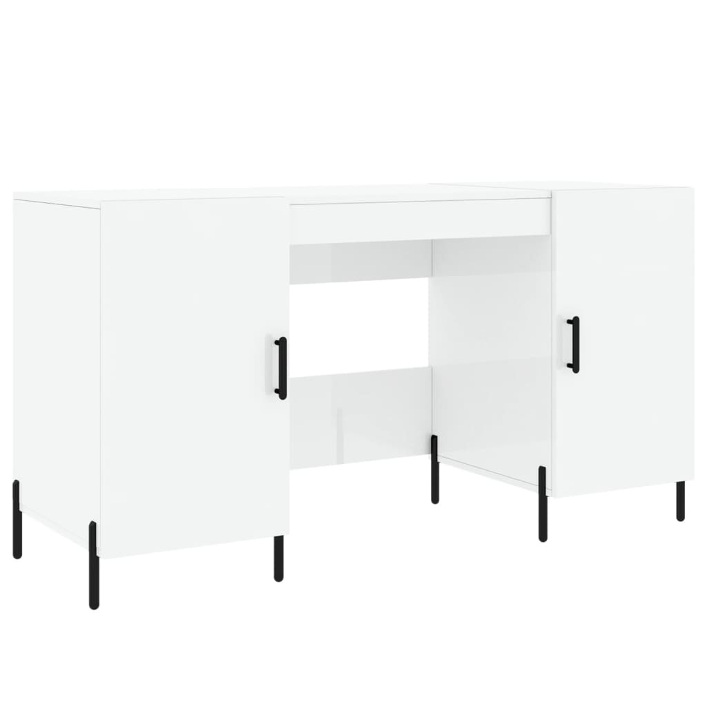 VidaXL Bureau 140x50x75 cm bewerkt hout hoogglans wit