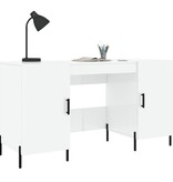 VidaXL Bureau 140x50x75 cm bewerkt hout hoogglans wit