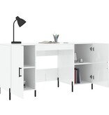 VidaXL Bureau 140x50x75 cm bewerkt hout hoogglans wit