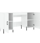 VidaXL Bureau 140x50x75 cm bewerkt hout hoogglans wit