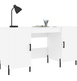 VidaXL Bureau 140x50x75 cm bewerkt hout wit