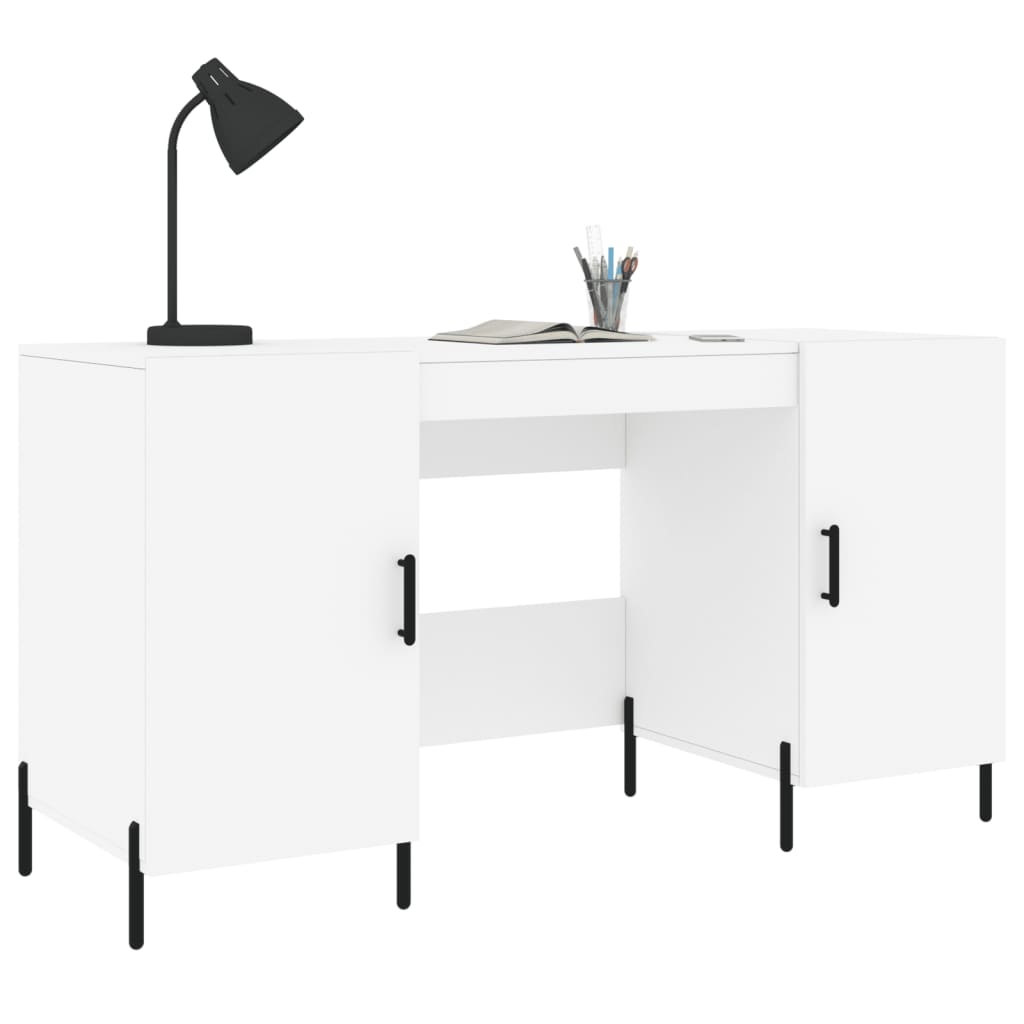 VidaXL Bureau 140x50x75 cm bewerkt hout wit