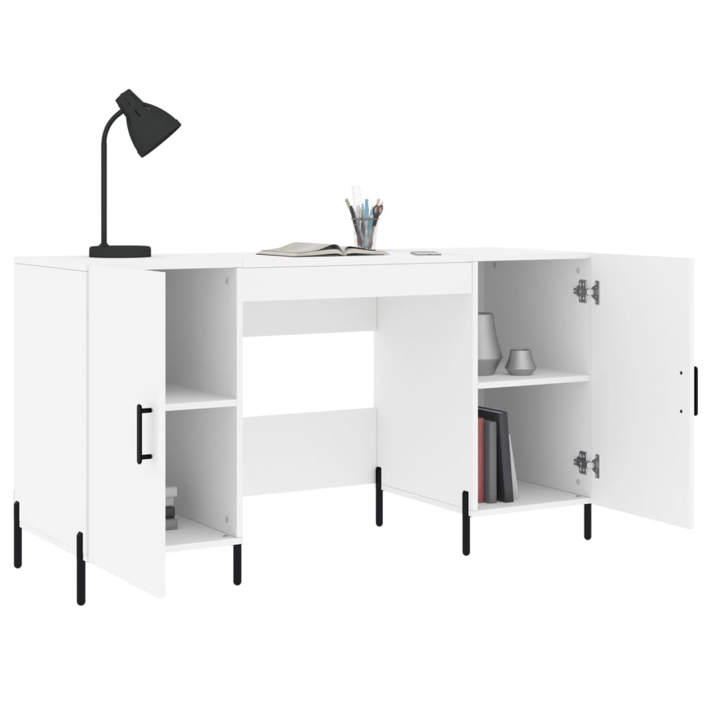 VidaXL Bureau 140x50x75 cm bewerkt hout wit