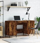 VidaXL Bureau 140x50x75 cm bewerkt hout gerookt eikenkleurig