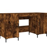 VidaXL Bureau 140x50x75 cm bewerkt hout gerookt eikenkleurig
