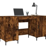 VidaXL Bureau 140x50x75 cm bewerkt hout gerookt eikenkleurig