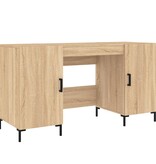 VidaXL Bureau 140x50x75 cm bewerkt hout sonoma eikenkleurig