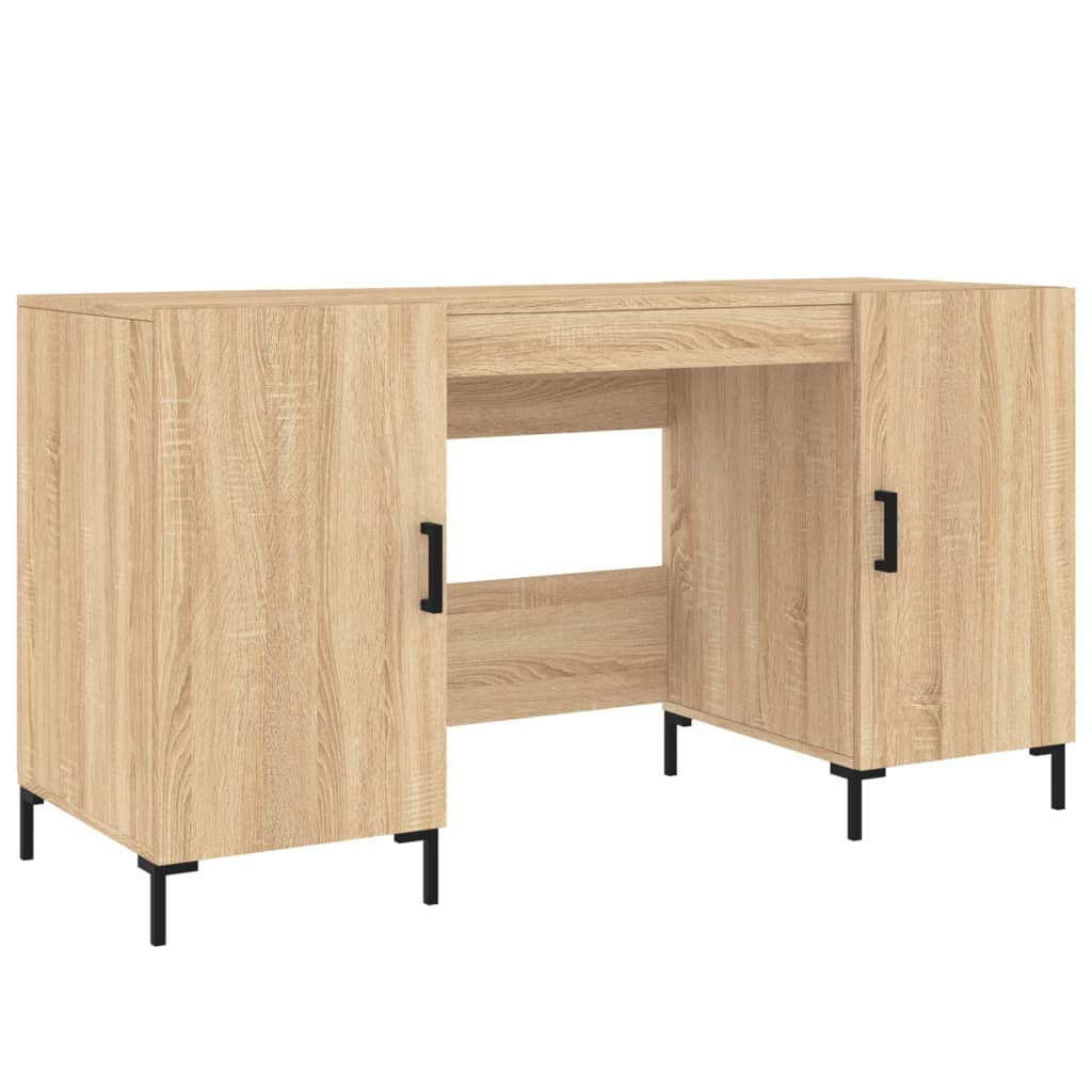 VidaXL Bureau 140x50x75 cm bewerkt hout sonoma eikenkleurig
