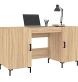 VidaXL Bureau 140x50x75 cm bewerkt hout sonoma eikenkleurig