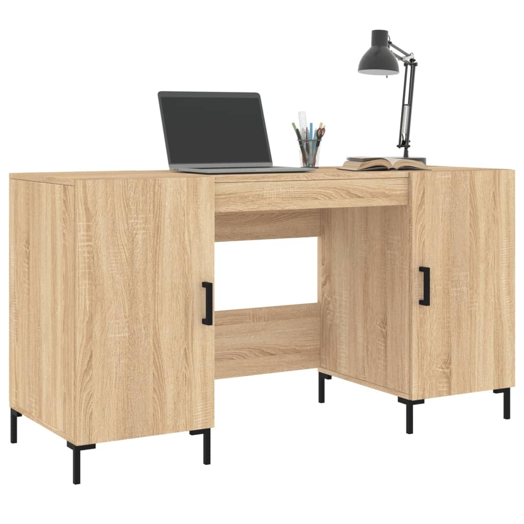 VidaXL Bureau 140x50x75 cm bewerkt hout sonoma eikenkleurig