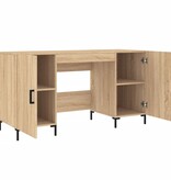 VidaXL Bureau 140x50x75 cm bewerkt hout sonoma eikenkleurig