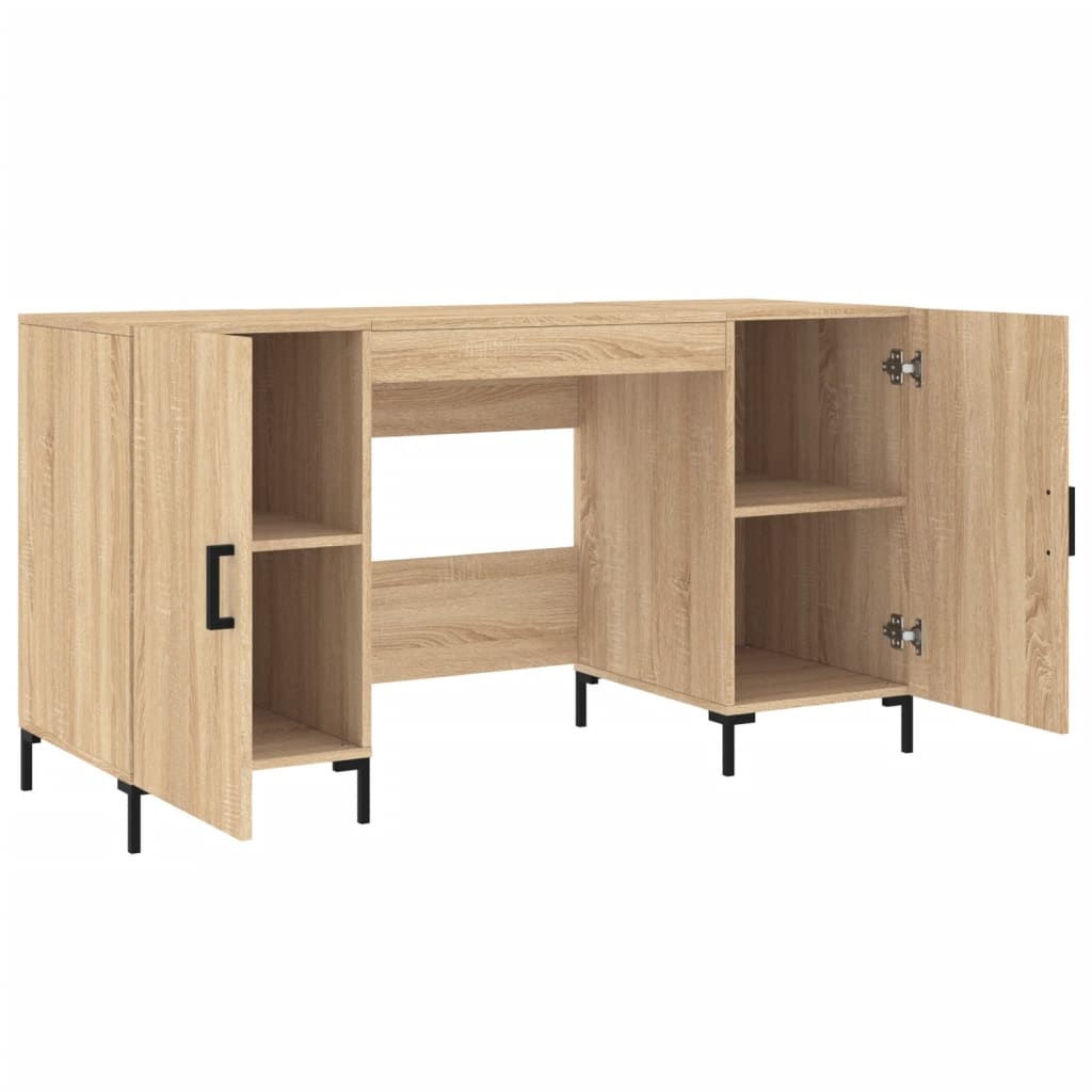 VidaXL Bureau 140x50x75 cm bewerkt hout sonoma eikenkleurig