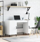 VidaXL Bureau 140x50x75 cm bewerkt hout hoogglans wit