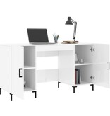 VidaXL Bureau 140x50x75 cm bewerkt hout hoogglans wit