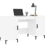 VidaXL Bureau 140x50x75 cm bewerkt hout wit